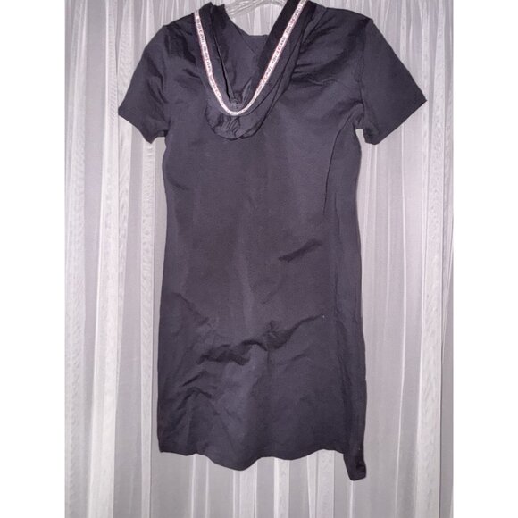 Tommy Hilfiger Navy Blue Logo Hoodie Dress With Red Drawstrings Size M - Picture 6 of 8